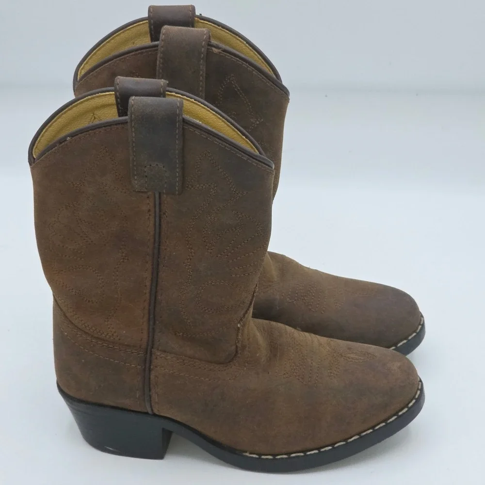 Masterson‎ Boot Co Kids Brown Suede Western Cowboy Boots Size 10.5 M